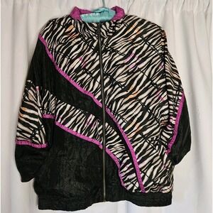'90s Vintage Hip Hop Abstract  Mom Streetwear‎ Windbreaker Women's Size Large